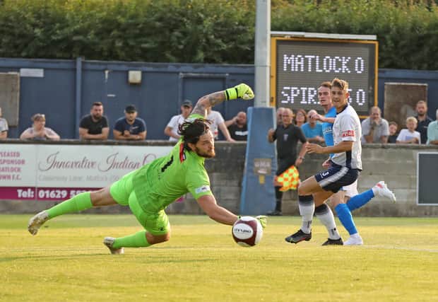 Liam Mandeville gave Chesterfield the lead against Matlock. Picture: Tina Jenner.