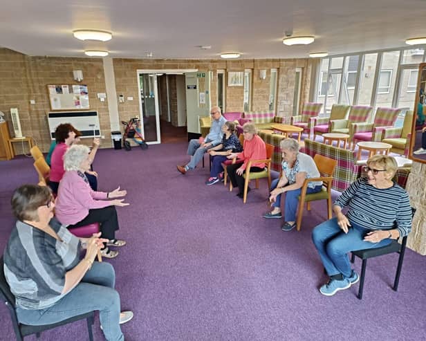 Residents enjoying exercise classes in Matlock, Derbyshire