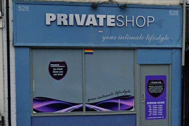 Private Shop on Sheffield Road, Chesterfield. Picture from Google Street View.