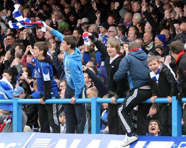 Chesterfield FC fans at the club's old Saltergate ground