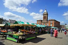 Chesterfield Market Place hosts open air markets throughout the week | Image Brian Eyre