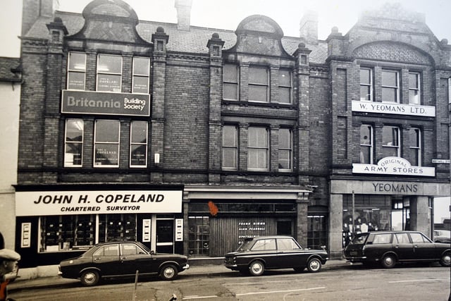 The businesses and shops on Beetwell Street in 1977.