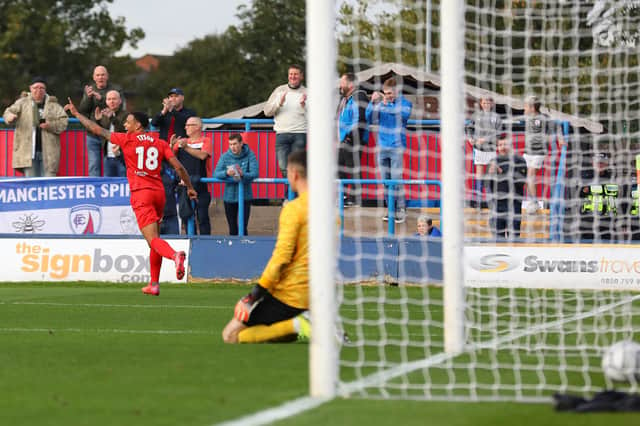 Nathan Tyson scored Chesterfield's second goal against Curzon Ashton. Picture: Tina Jenner.