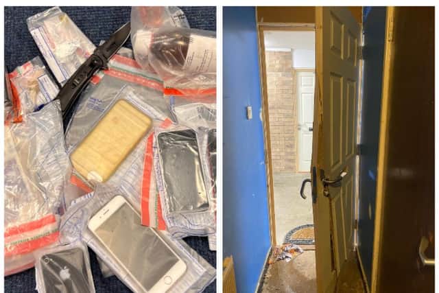 Police have been carrying out drug raids in Chesterfield and Sheffield.