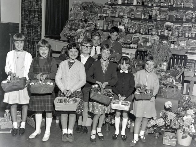 Ripley Junior School harvest festival, October 1966.