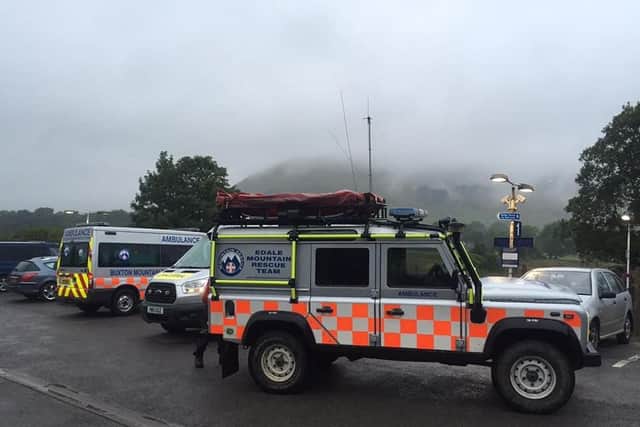 The casualty injured their ankle and was unable to walk. Credit: Edale Mountain Rescue Team.