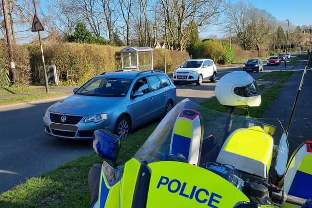 Police seized the Passat in Tibshelf after the speeding driver was found to only have a provisional licence (picture: Derbyshire RPU)