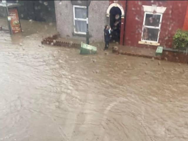 The scene outside Helen's house on the day of the floods. (Photo: Contributed)