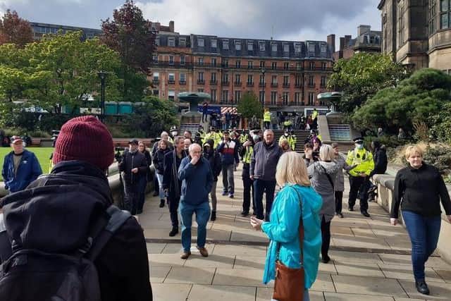 One of a number of lockdown protests staged in Sheffield last year