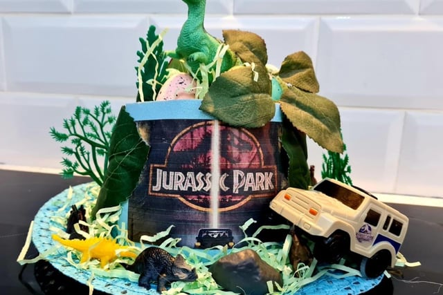 A Jurassic Park themed bonnet is a clever idea, submitted by Natalie Emma