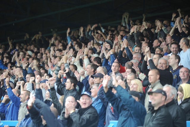 Chesterfield fans celebrate a win over Rotherham United.