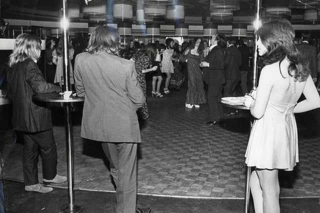 Boogying at Bailey’s nightclub in 1972.