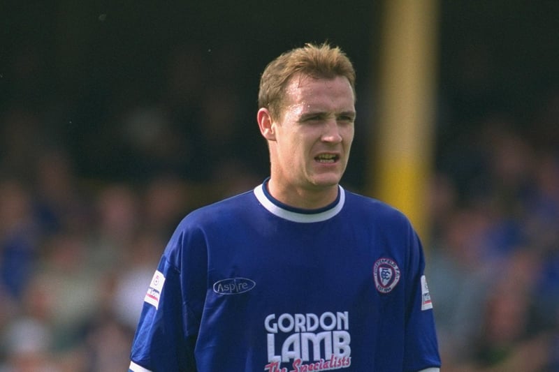 Steve Payne is pictured during a match against his former club Macclesfield Town, which Chesterfield won 4-1. Payne played 145 times for Chesterfield between 1999 and 2004, in between two spells with Macclesfield.