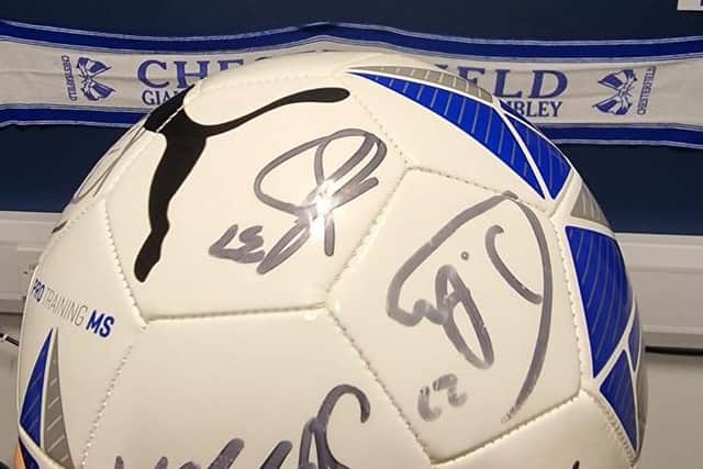 A signed Spireites ball was a raffle prize at the second game over the weekend.