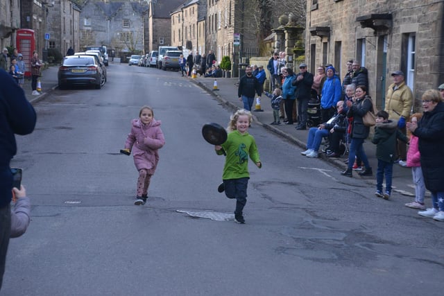 Plenty to smile about at the pancake races.