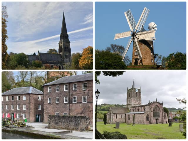 These are some of the heritage sites at risk across Derbyshire. 
Credit: TL - Google, TR - Anthony Sharp, BL - photo © David Martin (cc-by-sa/2.0), BR - photo © Derek Voller (cc-by-sa/2.0)