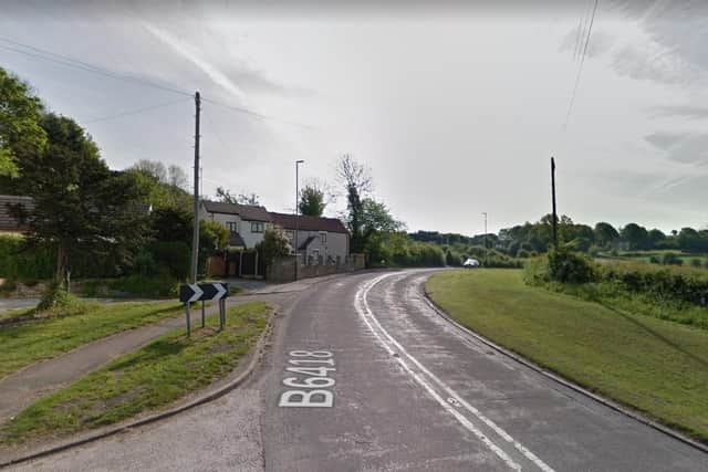 A motorbike rider remains in a serious condition following a collision on the B6418 in Clowne, where Low Road becomes Cliff Hill.