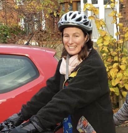 Kate Ball shared a video on social media after a taxi sped by her bike when she was cycling through Littleover with one of her children.
