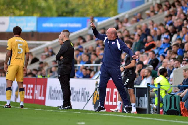 Paul Cook directs a fine display against York City. Pic: Brian Eyre