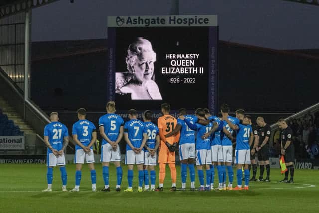 A minute's silence was held before kick-off for the Queen and both sets of players wore black armbands.