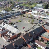Aerial view of Shirebrook Market Place
