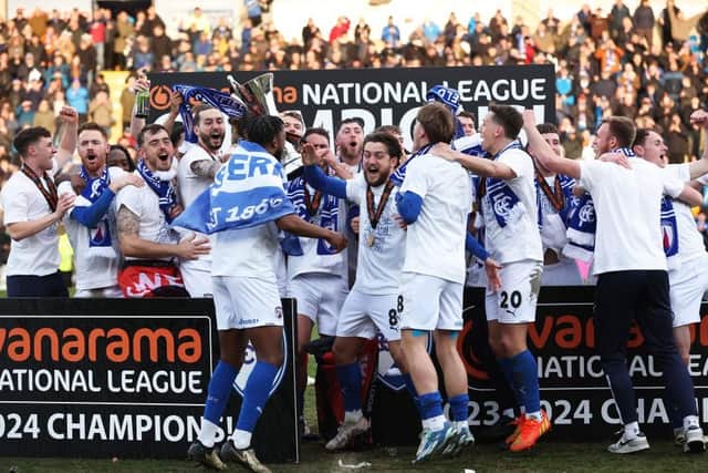 Chesterfield celebrated winning the National League title last month. (Photo by Cameron Smith/Getty Images)