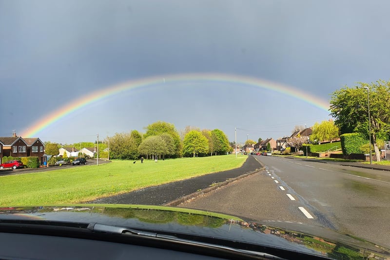 Vicky Mudds said she was 'chuffed' to capture this single rainbow