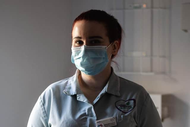 Healthcare assistant Hannah Botsford has been working on the inpatient unit throughout the pandemic.