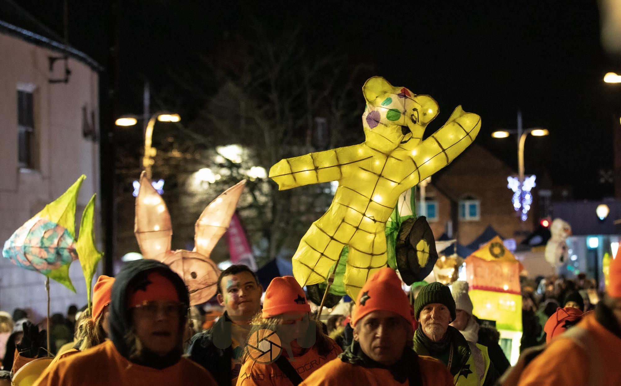 Children in Need mascot Pudsey Bear inspired this lantern (photo: PB. Drone and Photography)