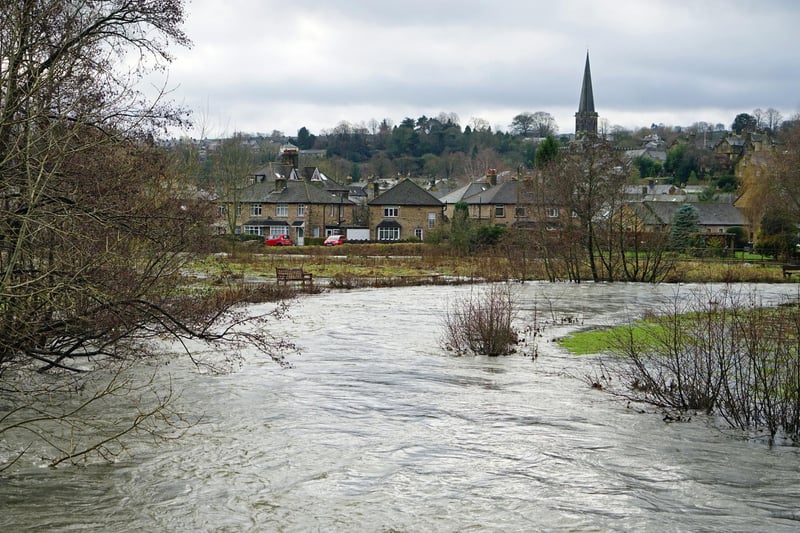 Water levels remain high in the River Wye today.