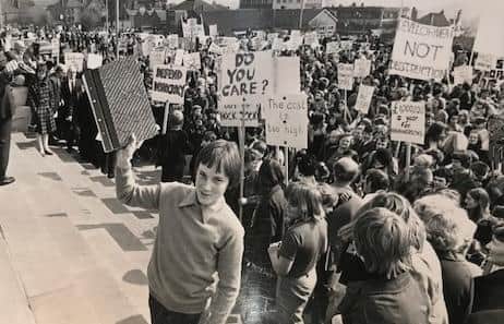 David and Chesterfield market supporters in the 1970s.