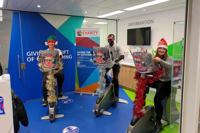 Money raised by the festive cycle challenge will contribute to providing furniture and equipment to support activities and mindfulness in the Health and Wellbeing Hub for NHS workers.