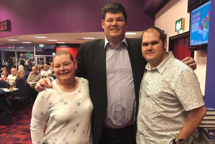 Rob Tomkinson, said: "Me and the girlfriend with Mark Labbett from The Chase in Chesterfield."