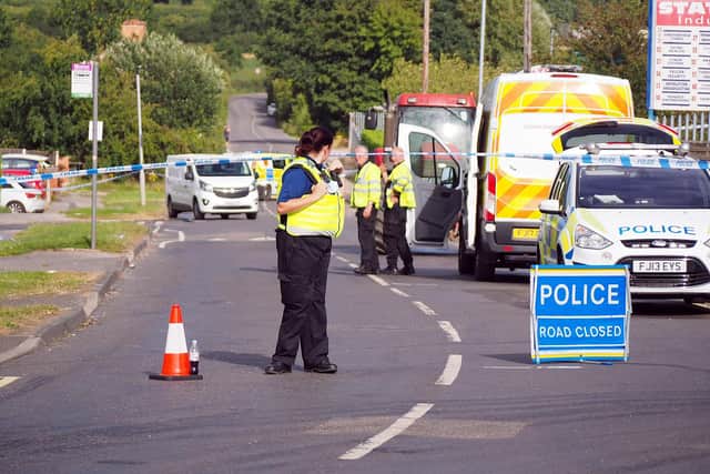 Police carrying out investigations on the road