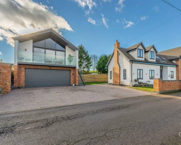 This four-bedroom showstopper, complete with second-storey garage extension (left), set within Pleasley Vale countryside, is on the market for a guide price of £650,000 with Mansfield-based estate agents, BuckleyBrown.