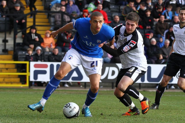 Jordan Bowery in action against Notts County in 2012.