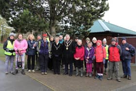 The Mayor and Mayoress of Chesterfield with members of the Holmebrook Valley Walking Group.