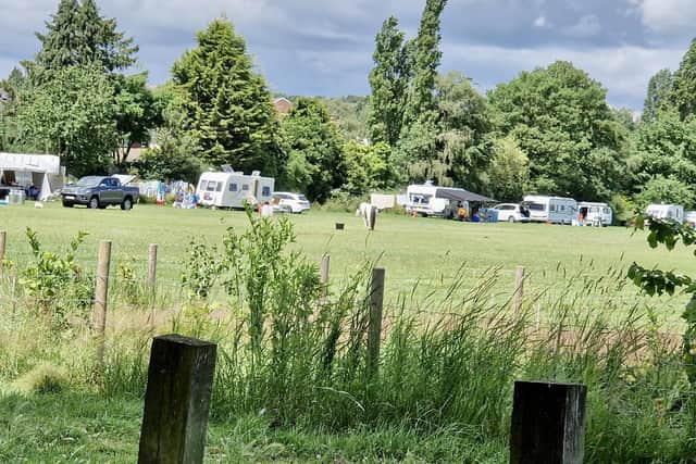 Travellers also arrived at the playing fields off Langer Lane in June