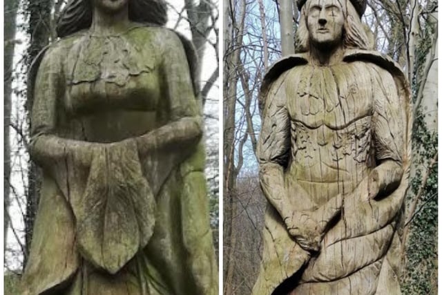 These intricate wooden carvings are hidden away in woodland at Westwood.