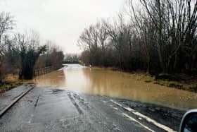 Tom Lane, between Duckmanton and Inkersall, is one of the flooded routes. 
Credit: Jack Preece