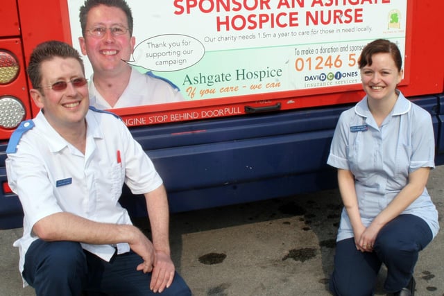 Ashgate Hospice nurses Paul Staton and Vicky Baggerley were models for Stagecoach bus company's  'Sponsor a Nurse' campaign in 2007.