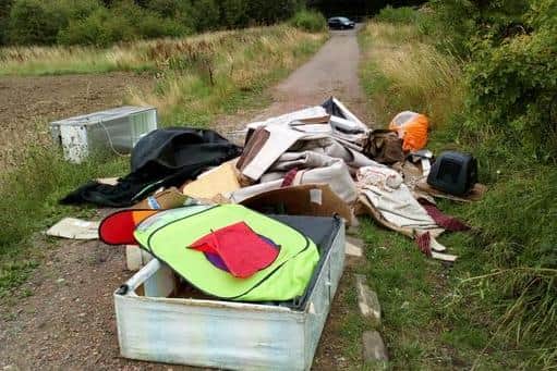 Waste was fly-tipped on Bentinck Road, in Shuttlewood, Bolsover.