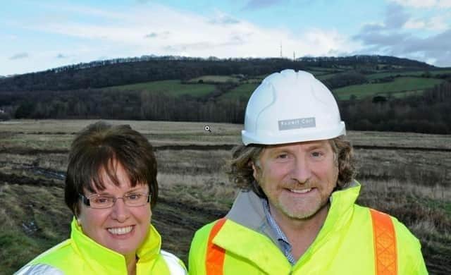 Tricia Gilby, leader of Chesterfield Borough Council, with Rupert Carr, the owner of the PEAK site.
