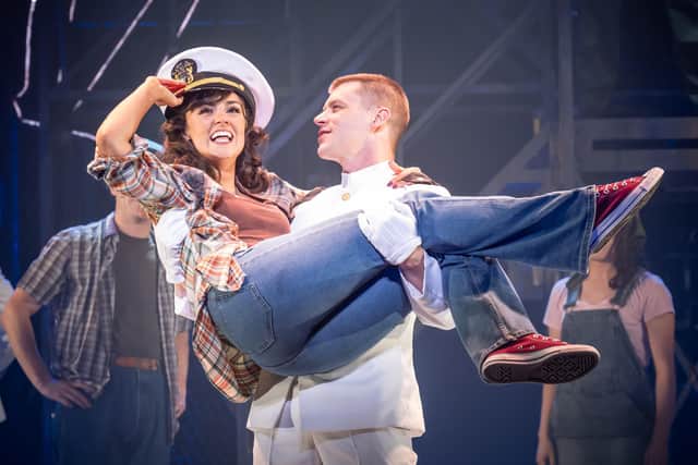 Georgia Lennon as Paula Pokrifki and Luke Baker as Zack Mayo in An Officer and a Gentleman (photo: Mark Brenner).