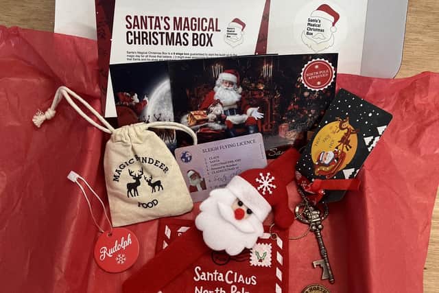 Santa's Magical Christmas Box is packed with nine fun items for parents to place around the house in the run-up to Christmas.