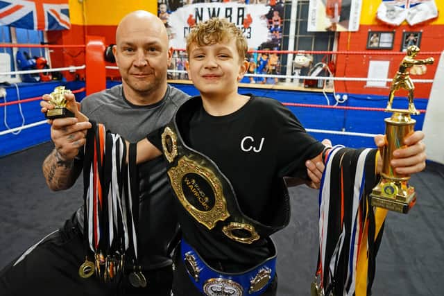 Caden attends his boxing training at North Wingfield Boxing Academy run by his dad  Stuart James three times a week.