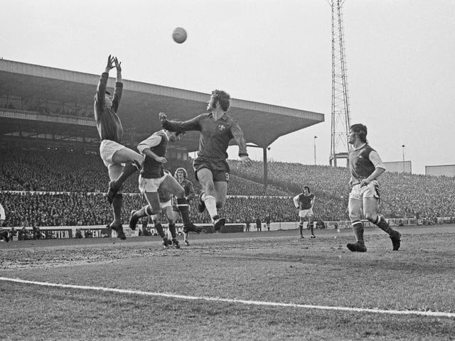 Born October 30, 1941, Bob Wilson attended Chesterfield Grammar school and later enjoyed an 11 year-long career with Arsenal, being part of their 1970/71 double winning side. After retiring as a player, he turned to coaching and broadcasting and presented football programmes for 28 years. Here he is pictured here during Arsenal's 2-1 FA Cup quarter-final win over Chelsea in 1973.
