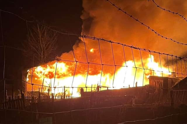 Firefighters battled for three hours to douse the flames