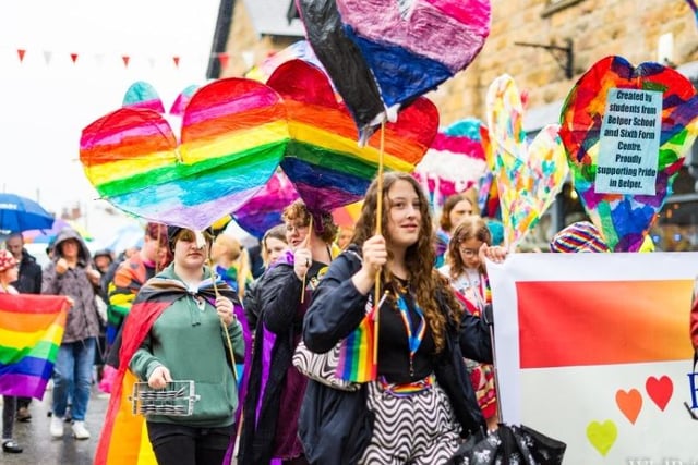 Supporters put their hearts into make Pride in Belper a colourful occasion.