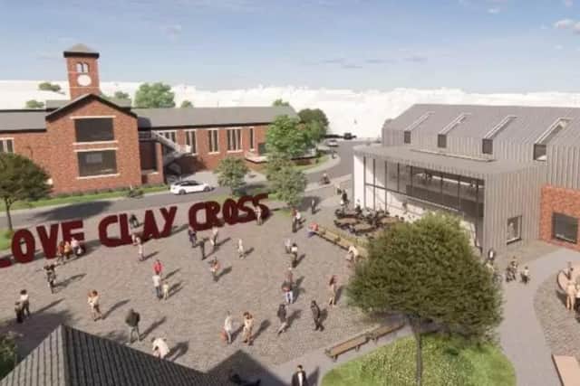 Artist'S Impression Of The Possible Clay Cross Town Centre Regeneration Scheme Over Town Square
